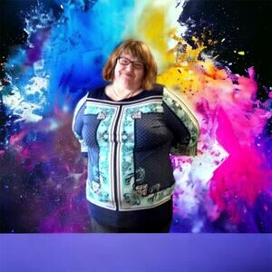 JM Collection Blue Stylized Tunic XL!